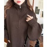 ハーフジップニットワンピース6G | moment+ | 詳細画像57 