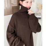 ハーフジップニットワンピース6G | moment+ | 詳細画像58 