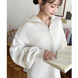 ハーフジップニットワンピース6G | moment+ | 詳細画像9 