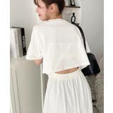 綿100％無地＆ボーダー オープンバック半袖ワンピース | moment+ | 詳細画像16 