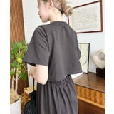 綿100％無地＆ボーダー オープンバック半袖ワンピース | moment+ | 詳細画像26 