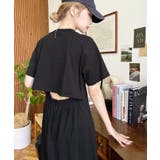 綿100％無地＆ボーダー オープンバック半袖ワンピース | moment+ | 詳細画像51 