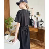 綿100％無地＆ボーダー オープンバック半袖ワンピース | moment+ | 詳細画像52 