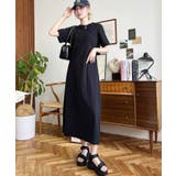 綿100％無地＆ボーダー オープンバック半袖ワンピース | moment+ | 詳細画像54 