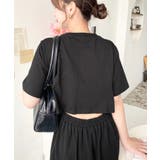 綿100％無地＆ボーダー オープンバック半袖ワンピース | moment+ | 詳細画像56 