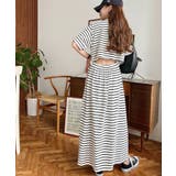 綿100％無地＆ボーダー オープンバック半袖ワンピース | moment+ | 詳細画像67 