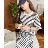 綿100％無地＆ボーダー オープンバック半袖ワンピース | moment+ | 詳細画像68 