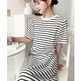 綿100％無地＆ボーダー オープンバック半袖ワンピース | moment+ | 詳細画像77 