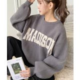 チャコールグレー | ロゴジャガードニットプルオーバー6G アルパカタッチ | moment+