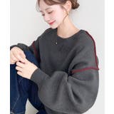 \洗える! リンキング配色スウェットライクニットプルオーバー(自宅で洗えるウォッ… | moment+ | 詳細画像13