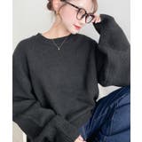 ブラック | \13色展開♪ ゆったりもちもちミックスカラーニットプルオーバー(自宅で洗えるウ… | moment+