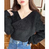 ブラック | シャギーニットプルオーバーカシュクール | moment+