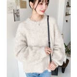 クルーネックサイドスリットブークレシャギーニットプルオーバー | moment+ | 詳細画像12 