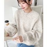 クルーネックサイドスリットブークレシャギーニットプルオーバー | moment+ | 詳細画像13 