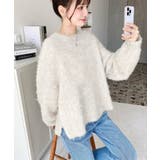 クルーネックサイドスリットブークレシャギーニットプルオーバー | moment+ | 詳細画像15 