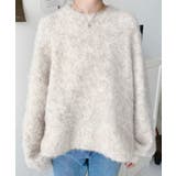 クルーネックサイドスリットブークレシャギーニットプルオーバー | moment+ | 詳細画像16 