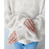 クルーネックサイドスリットブークレシャギーニットプルオーバー | moment+ | 詳細画像18 