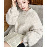 クルーネックサイドスリットブークレシャギーニットプルオーバー | moment+ | 詳細画像3 