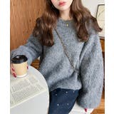 クルーネックサイドスリットブークレシャギーニットプルオーバー | moment+ | 詳細画像27 