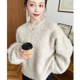 クルーネックサイドスリットブークレシャギーニットプルオーバー | moment+ | 詳細画像5 