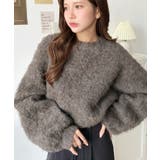 クルーネックサイドスリットブークレシャギーニットプルオーバー | moment+ | 詳細画像45 