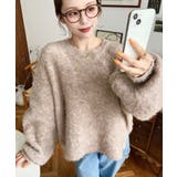 クルーネックサイドスリットブークレシャギーニットプルオーバー | moment+ | 詳細画像52 