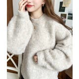 クルーネックサイドスリットブークレシャギーニットプルオーバー | moment+ | 詳細画像6 