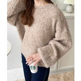 クルーネックサイドスリットブークレシャギーニットプルオーバー | moment+ | 詳細画像60 