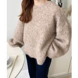 クルーネックサイドスリットブークレシャギーニットプルオーバー | moment+ | 詳細画像61 