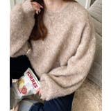 クルーネックサイドスリットブークレシャギーニットプルオーバー | moment+ | 詳細画像62 