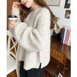 クルーネックサイドスリットブークレシャギーニットプルオーバー | moment+ | 詳細画像7 