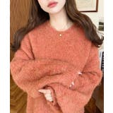 クルーネックサイドスリットブークレシャギーニットプルオーバー | moment+ | 詳細画像63 