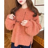 クルーネックサイドスリットブークレシャギーニットプルオーバー | moment+ | 詳細画像65 