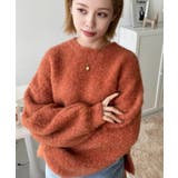 クルーネックサイドスリットブークレシャギーニットプルオーバー | moment+ | 詳細画像69 