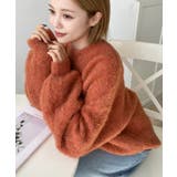 クルーネックサイドスリットブークレシャギーニットプルオーバー | moment+ | 詳細画像72 