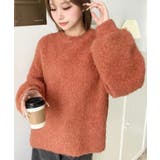 クルーネックサイドスリットブークレシャギーニットプルオーバー | moment+ | 詳細画像75 