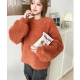 クルーネックサイドスリットブークレシャギーニットプルオーバー | moment+ | 詳細画像76 