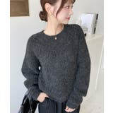 ざっくり畦編みMIXヤーンニットプルオーバー | moment+ | 詳細画像11 