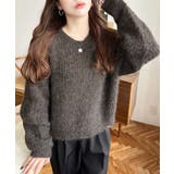 ざっくり畦編みMIXヤーンニットプルオーバー | moment+ | 詳細画像15 