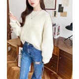 ざっくり畦編みMIXヤーンニットプルオーバー | moment+ | 詳細画像3 