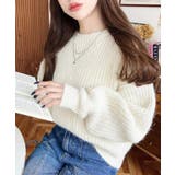 ざっくり畦編みMIXヤーンニットプルオーバー | moment+ | 詳細画像4 