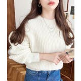 ざっくり畦編みMIXヤーンニットプルオーバー | moment+ | 詳細画像5 