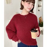 レッド | ざっくり畦編みMIXヤーンニットプルオーバー | moment+