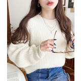 アイボリー | ざっくり畦編みMIXヤーンニットプルオーバー | moment+