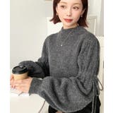 ボトルネックキャンディショルダーボリュームスリーブミックスニットプルオーバー | moment+ | 詳細画像11 