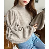 ボトルネックキャンディショルダーボリュームスリーブミックスニットプルオーバー | moment+ | 詳細画像17 