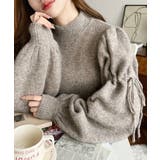 ボトルネックキャンディショルダーボリュームスリーブミックスニットプルオーバー | moment+ | 詳細画像21 