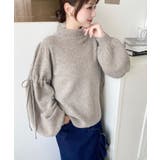 ボトルネックキャンディショルダーボリュームスリーブミックスニットプルオーバー | moment+ | 詳細画像22 