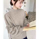 ボトルネックキャンディショルダーボリュームスリーブミックスニットプルオーバー | moment+ | 詳細画像23 