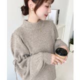 ボトルネックキャンディショルダーボリュームスリーブミックスニットプルオーバー | moment+ | 詳細画像25 